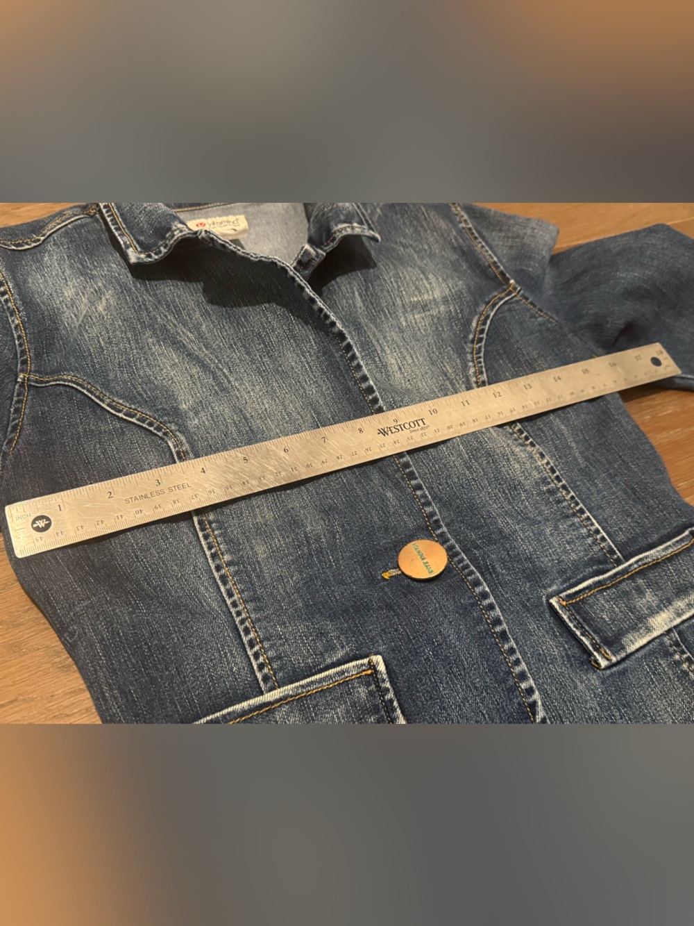 Vintage Vitamina Made in Italy Denim Jacket Juniors Medium - Picture 7 of 7